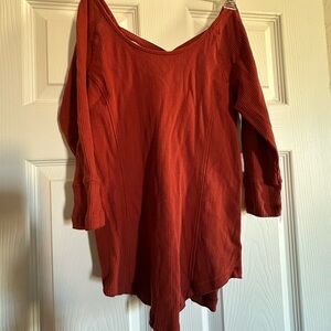 Maurices Terracotta Ribbed Knit Top